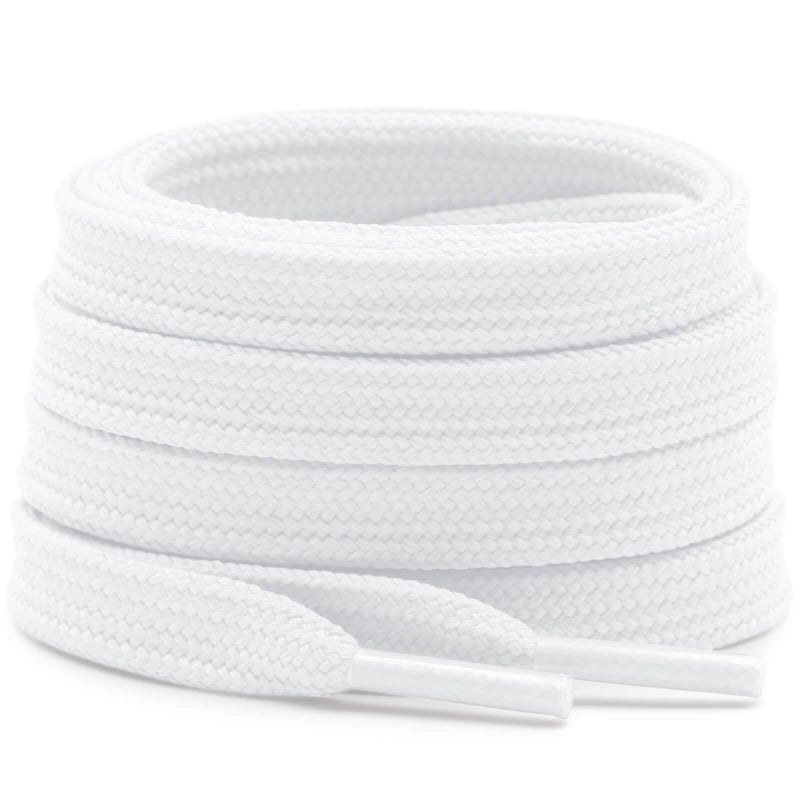 DELELE Solid Flat Shoe Laces: Hollow Thick White Shoelaces for Sneakers 2 Pair 55 inch - Image 1